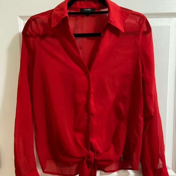 Red blouse / Long sleeve - Picture 2 of 2